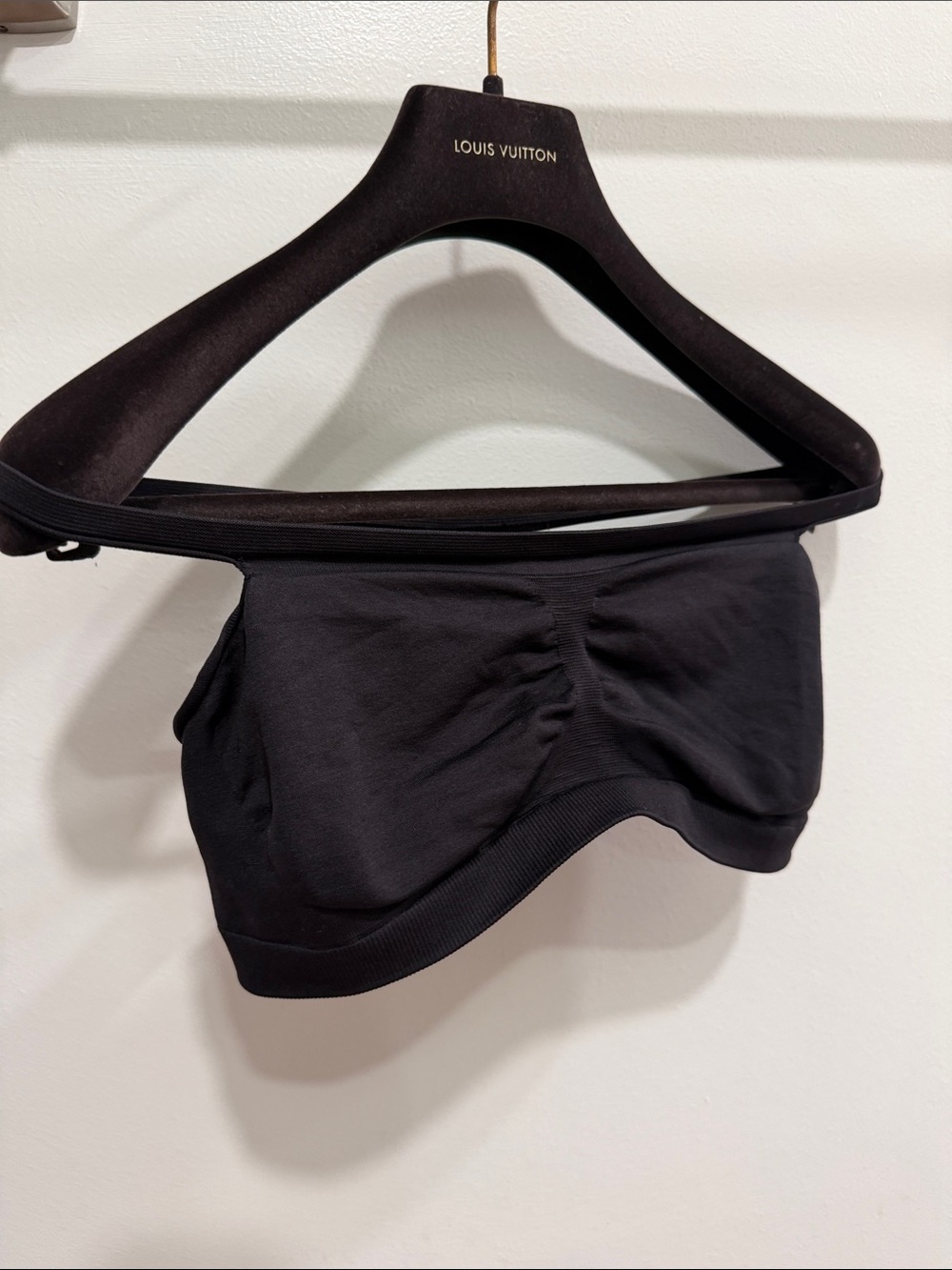 barely there Black Ruched Bandeau Crop Top